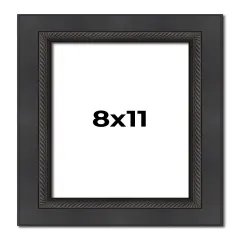 Photo Size Traditional Black Picture Frame - UV Acrylic, Foam Board Backing, Hanging Hardware