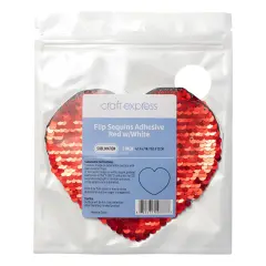 Craft Express Red Sequin Small Heart-Red, 4.75" x 4",2 pack