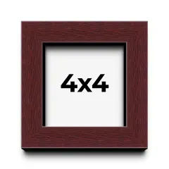Square Shadow Box 1.5" Depth Brown Picture Frame - UV Acrylic, Backing, Hanging Hardware