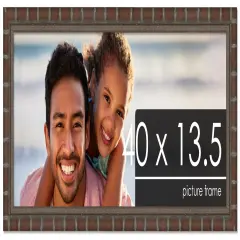 40x13.5 Modern Bamboo Picture Frame with UV-Resistant Acrylic & Acid Free Backing, Available in5 Finishes - Gold, Silver, Brown, Black, and Natural
