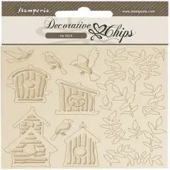 Stamperia Decorative Chips 5.5"X5.5"-Garden Nests