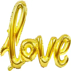 Large Gold Foil LOVE Balloons Banner,42 Inch Mylar Foil Letters Balloons for Wedding Bridal Shower Anniversary Mothers' Day Engagement Party Decorations Supplies