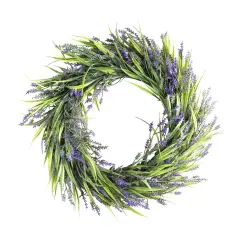 16&rdquo; Lavender Wreath Front Door Small Artificial Flower Farmhouse Purple Wreath for Wall Window Wedding Decor Outdoor Indoor Home Decoration