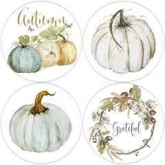 4Pcs Fall Coasters Pumpkin Ceramic Coasters Absorbent