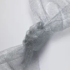 1 Yard Metallic Susumi Tulle Lace Fabric, 58/60&Prime; Wide 100% Polyester Gray