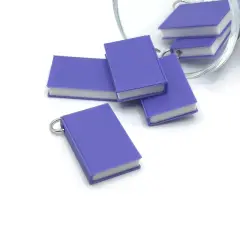 3D Purple Book Charms, 27x18mm