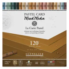Sennelier La Carte Pastel Card Mixed Media Pad - Earth Tones, 12" x 12", 190 lb, 12 Sheets