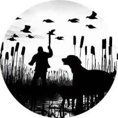 Duck Hunter with retriever dog #2 edible cake topper (8 Inch Round)