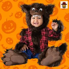 Baby's Wee Werewolf Costume with Tail Booties and Hood Halloween