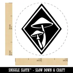 Elegant Mushrooms Fungus In Diamond Self-Inking Rubber Stamp Crafting Planners Dry Pad