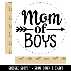 Mom of Boys Mother's Day Arrow Self-Inking Rubber Stamp for Crafting Planners Black