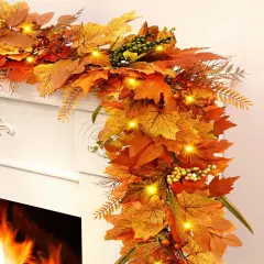 5.9Ft Fall Garland with Lights
