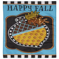 Happy Fall Acorn Garden Flag 2 Sided Applique