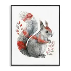 Stupell Industries Scandinavian Style Squirrel Framed Giclee Wall Art Design by LSR Design Studio