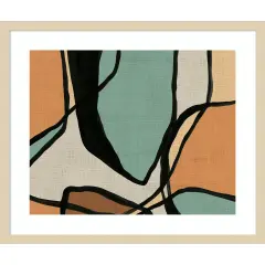 Abstract Stained Glass I by June Erica Vess Wood Framed Wall Art Print