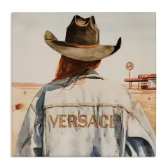 Stupell Industries Glam Jacket Cowgirl Canvas Wall Art Design by Amanda Greenwood
