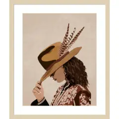 Brunette by Emel Tunaboylu Wood Framed Wall Art Print