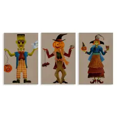 Stupell Industries Fun Halloween Friends 3pc Canvas Wall Art Set Design by Regina Moore