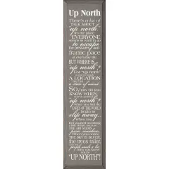 Up North Quote Sign &ndash; Escape Everyday Life Wall Decor Grey-White