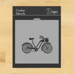 Bicycle Cookie & Craft Stencil | CM056 by Designer Stencils | Cookie Decorating Tools | Baking Stencils for Royal Icing, Airbrush, Dusting Powder | Craft Stencils for Canvas, Paper, Wood | Reusable Food Grade Stencil