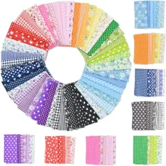 56Pcs 10"x10" Quilting Cotton Fabric Squares Sheets Pre-Cut Multi-Color (56 Different Patterns)