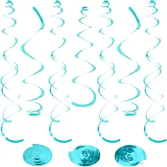 24 PCS Teal Hanging Swirl Decorations