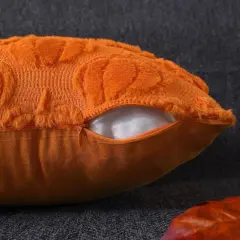 Set of 2 Fall Orange Pumpkin Pillow Covers 20x20 inch