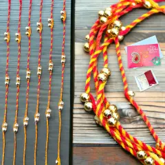 India Rakhi for Brother Traditional Ghungroo Rakhi Designer Fancy Bracelet Rakhi for Bhaiya Brother Bhai Bhabhi Handmade Rakhi Gifts Roli Chawal