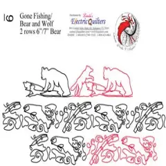 009 Fish, Bear & Wolf Pantograph by Linda V. Taylor