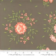Grey Abloom Slate Springtime Rose Florals 44"/45" Fabric Per Yard