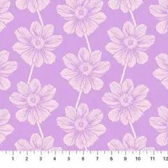 Purple Floral Indelible by Anna Maria for Northcott Cotton 44"/45" Fabric Per Yard