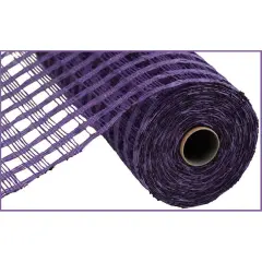 10" Poly Burlap Check Mesh Ribbon: Purple (10 Yards)