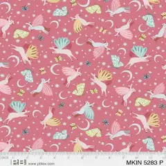 Pink Mystical Kingdom Unicorns 44"/45" Fabric Per Yard