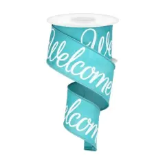 2.5" Welcome Royal Ribbon: Light Teal (10 Yards)