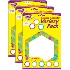 Color Harmony&trade; Hexa-swirls Classic Accents&reg; Variety Pack, 36 Per Pack, 3 Packs