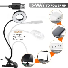 Clip on Light Reading Lights, 48 LED USB Desk Lamp with 3 Color Modes 10 Brightness, Eye Protection Book Clamp Light, 360 &deg; Flexible Gooseneck Clamp Lamp for Desk Headboard Video Conferencing