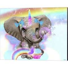 Elephant Corns Love Cupcakes by Sheena Pike Art And Illustration 20" x 16" Canvas Wall Art