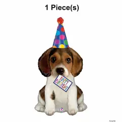 Betallic Happy Birthday Puppy-Shaped 37" Mylar Balloon