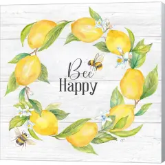 Lemons & Bees Sentiment II by Cynthia Coulter 12" x 12" Canvas Wall Art