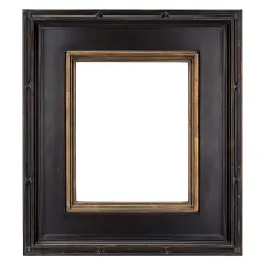 Creative Mark Museum Plein Aire Ornate Picture Frame - 10x10" - Antique Black W/ Gold - Pack of 1, High-End Antique Style Frames - Open Back with No Glass or Backing