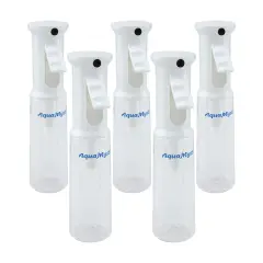 Creative Mark AquaMyst 300 ml Continuous Mist Spray Bottle - 5-Pack - Ergonomic Plant Mister - Water Mister Spray Bottle w/ Pre-Compression Technology, Drip-Free 0.3 mm Nozzle, Clear 10.14 oz Bottles