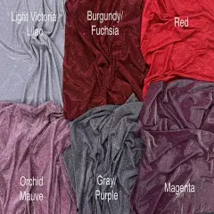 1 Yard Glitter Lurex Stretch Mesh Fabric Iridescent Shine, 55/56" Wide Polyester Spandex Magenta