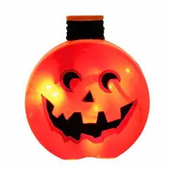 Stony Creek 4.5 Inch Halloween Pre-Lit Round Jar Halloween Lighted Glass Accent , Halloween Decor Jack-O-Lantern MOON