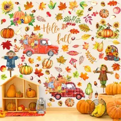 6 Sheets Thanksgiving Fall Wall Sticker Decorations (Scarecrow)