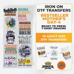 Best Seller Mother's Day T-shirt Designs Premade DTF Gangsheet - DTF Bundle 4