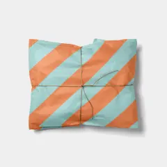 Orange and Aqua Stripe Gift Wrap