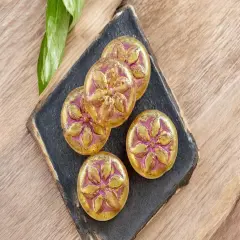 *5* 18mm Pink Washed Gold Glitter Crystal Hawaiian Flower Coin Beads