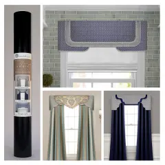 Multi-Style Cornice-Valance Making Kit for Scalloped, Arched, & Straight Window Treatments, No Sewing