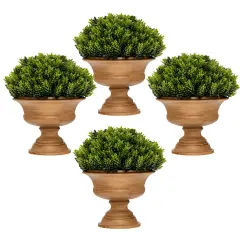 Costway 4-Pack Artificial Plants Fake Mini Potted Plant Small Greenery Decor for Indoor