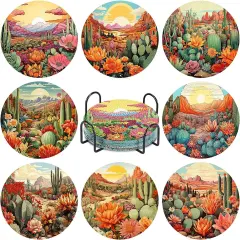 8 Pcs Diamond Painting Art Coasters with Holder Kit for Adults